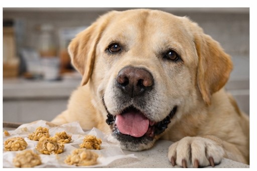 Todd supervising peanut butter banana treats