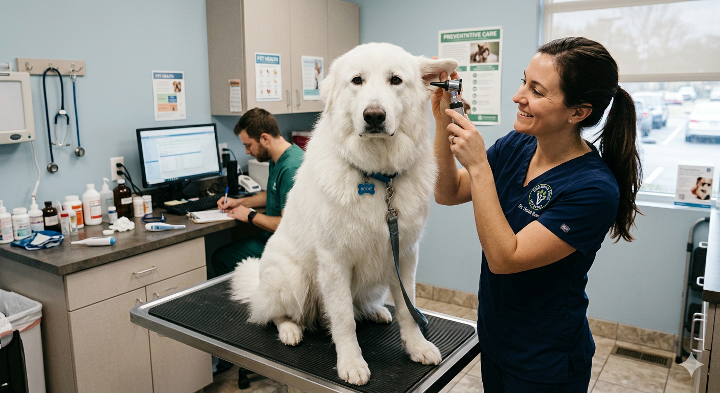 Dog showing subtle signs of discomfort